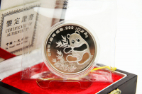 1 oz Panda München Coin Show Special Silber in der Folie mit Zettel 1993