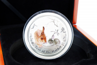 5 oz Lunar II. Hase Silber Color 2011 AUSTRALIEN