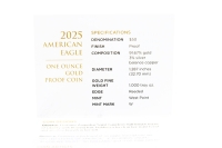 1 oz American Eagle Gold Polierte Paltte 2025 USA