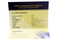 1 oz American Liberty High Relief Gold PP 2025