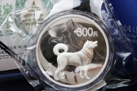 1 Kg Lunar Hund Silber PP in der Folie mit Zettel 2018 CHINA