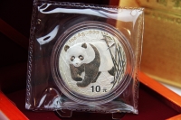 1 oz Panda Silber in der Folie 2001