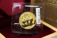 1 oz Goldpanda in der Original-Folie mit Zettel 2009 CHINA