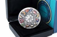 5 oz 12 Lunar Tierkreiszeichen Silber Antique Finish Color 2022 TUVALU