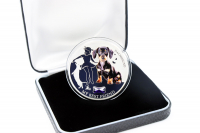1 oz Dogs - Dachshund - Silber Color mit Edelglas PP 2014 FIJI