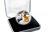 1 oz Dogs - Englische Bulldogge - Silber Color mit Edelglas PP 2013 FIJI