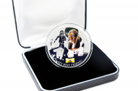 1 oz Dogs - Basset Hound - Silber Color mit Edelglas PP 2014 FIJI