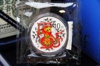 1 oz Affe Rund Color 2016 in der FOLIE mit ZETTEL